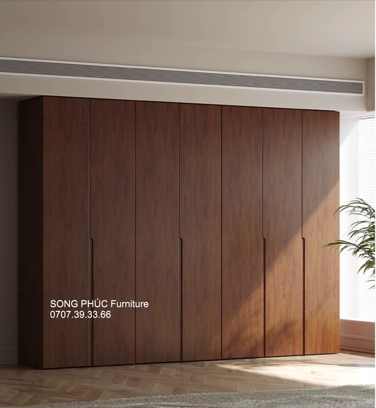 Tủ Đựng Quần Áo Gỗ Tự Nhiên 4 Cánh Giá Rẻ SP-504 (3400k/m2)