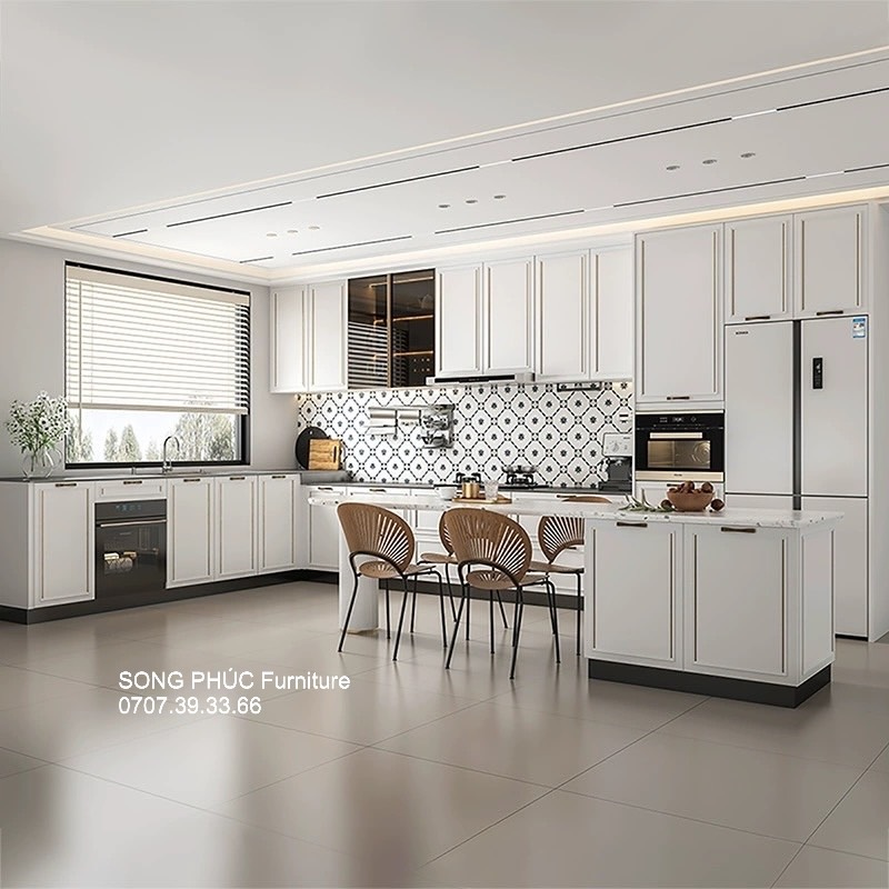 Tủ Bếp Chữ L Kiểu Dáng Sang Trọng SP-703