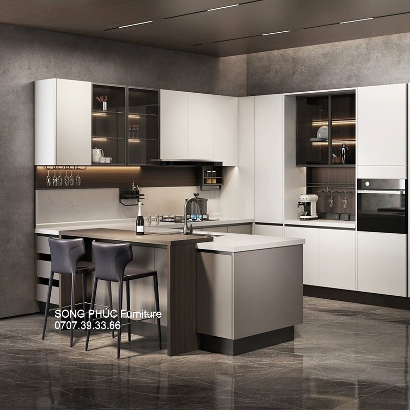 Mẫu Tủ Bếp Gỗ An Cường Hiện Đại, Sang Trọng SP-706