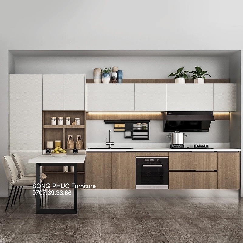 Tủ Bếp Chung Cư Đẹp Hiện Đại SP-707