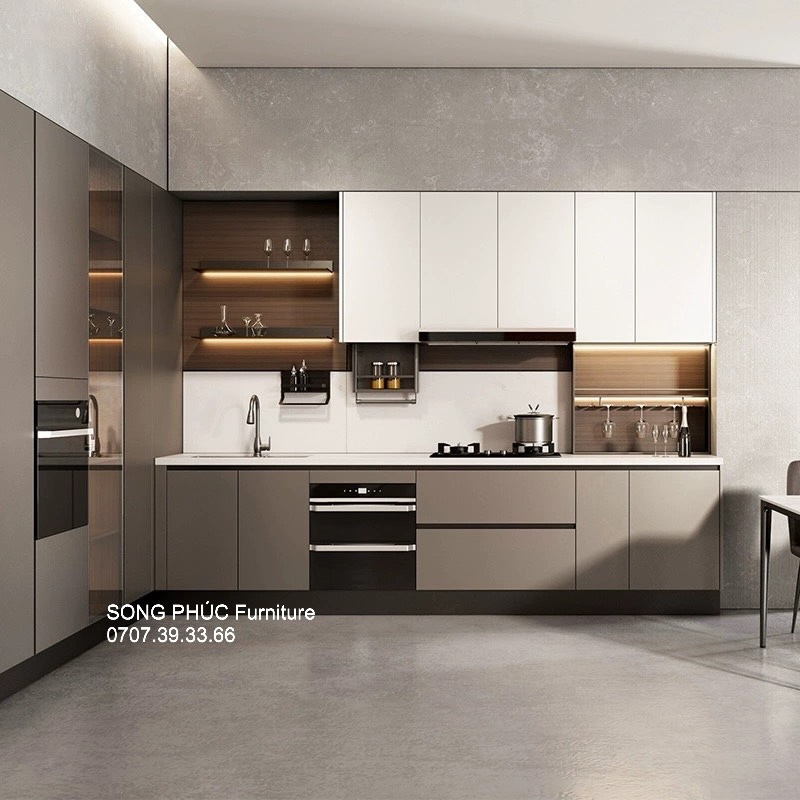 Tủ Bếp Chung Cư Đẹp Hiện Đại SP-707