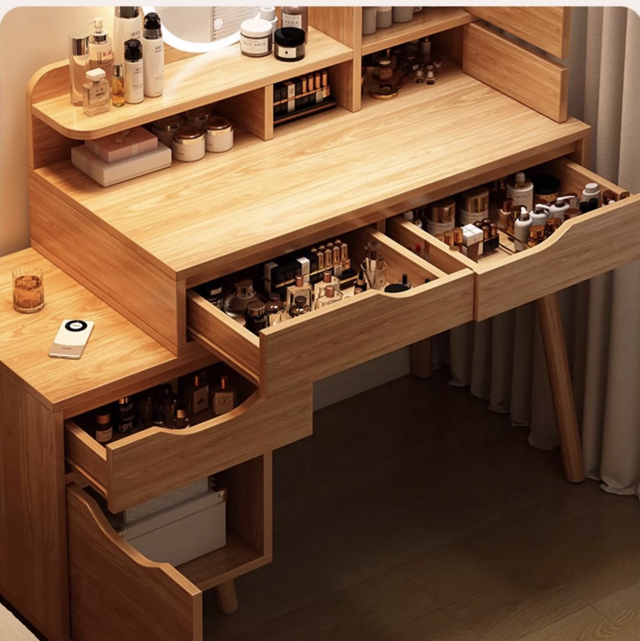 Mẫu Bàn Trang Điểm Gỗ Tự Nhiên Đẹp, Hiện Đại SP-801