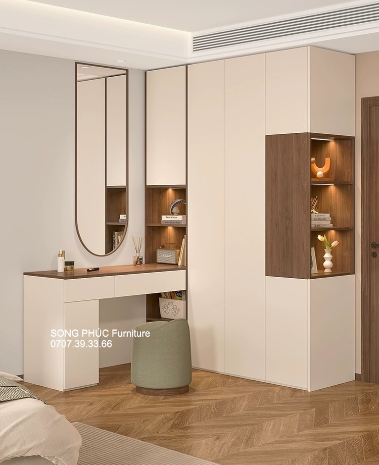 Tủ Áo Kết Hợp Bàn Trang Điểm Đẹp, Hiện Đại SP-601