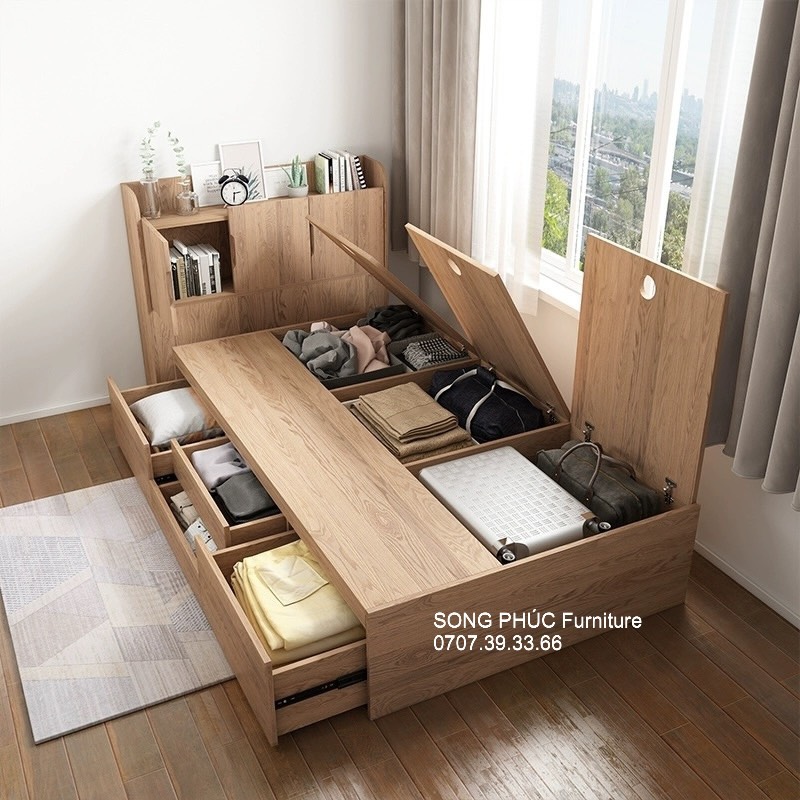 Giường Ngủ Kết Hợp Tủ Quần Áo Đẹp, Gía Rẻ SP-602