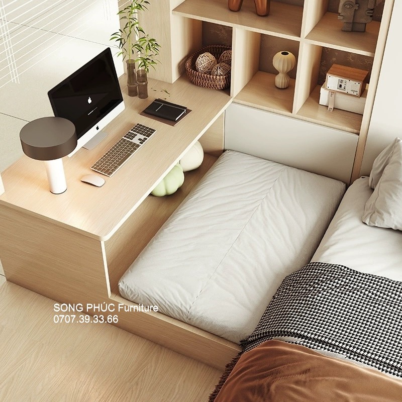 Giường Ngủ Kết Hợp Tủ Áo và Bàn Làm Việc Giá Rẻ SP-606 