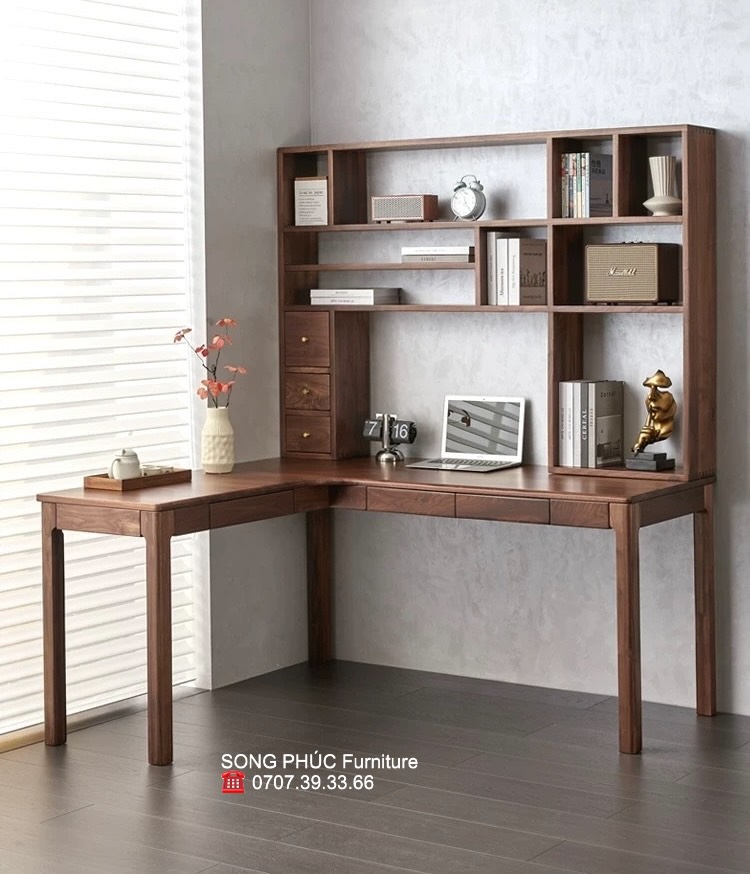 Bàn Làm Việc Gỗ Chữ L Đẹp BLV-308