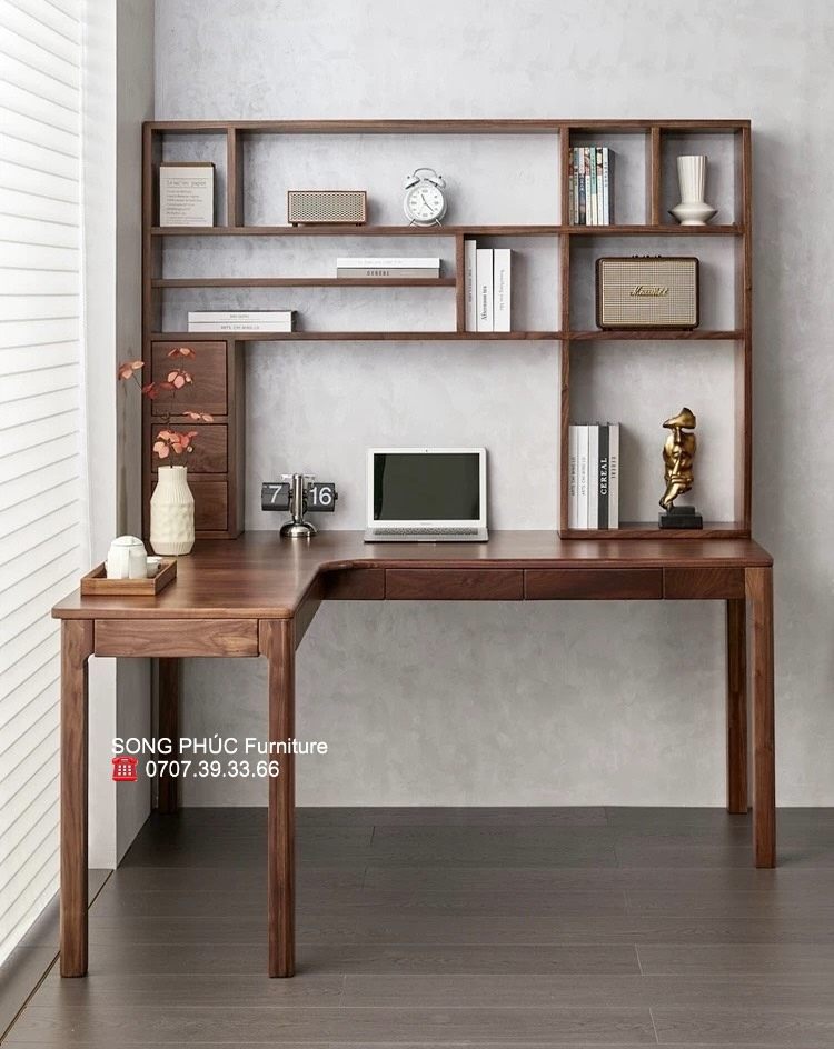 Bàn Làm Việc Gỗ Chữ L Đẹp BLV-308