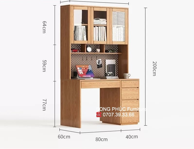 Bàn Làm Việc Gỗ Sồi Hiện Đại BLV303