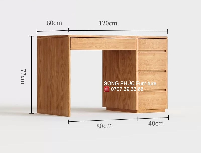 Bàn Làm Việc Gỗ Sồi Hiện Đại BLV303