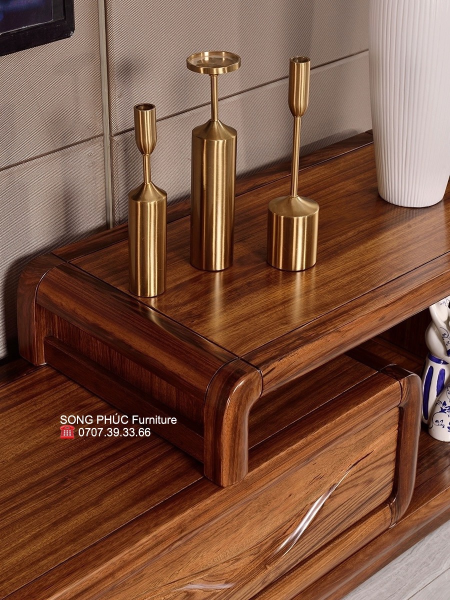 Mẫu Kệ Tivi Phòng Khách Gỗ Tự Nhiên Giá Rẻ SP-915