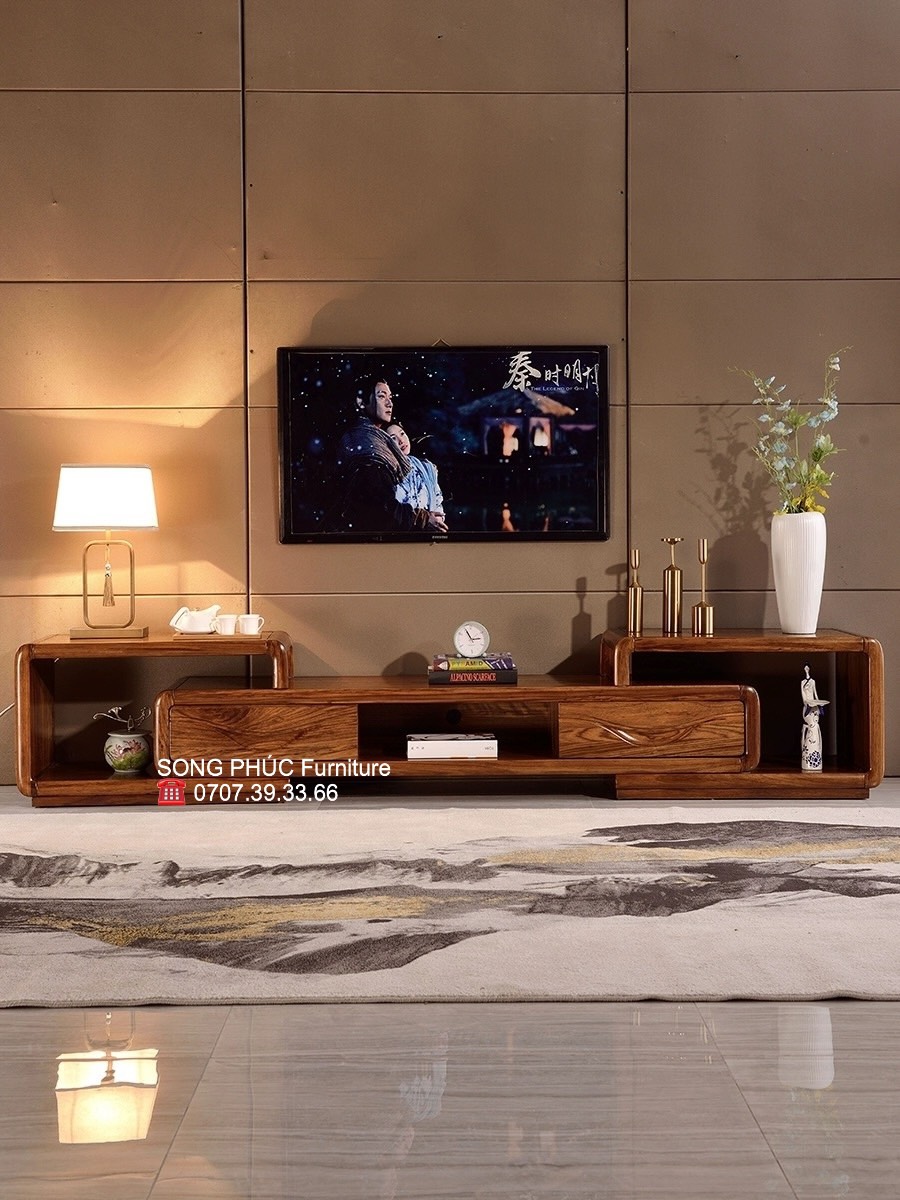Mẫu Kệ Tivi Phòng Khách Gỗ Tự Nhiên Giá Rẻ SP-915