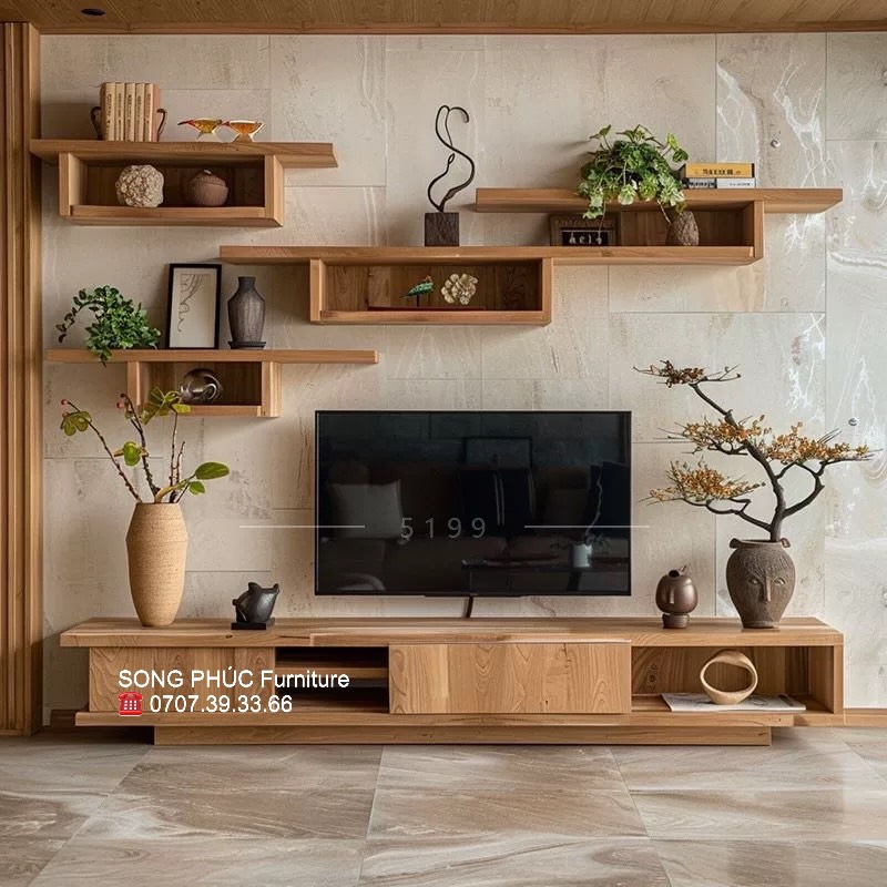 Tủ Kệ Gỗ Trang Trí Đẹp Hiện Đại SP-914