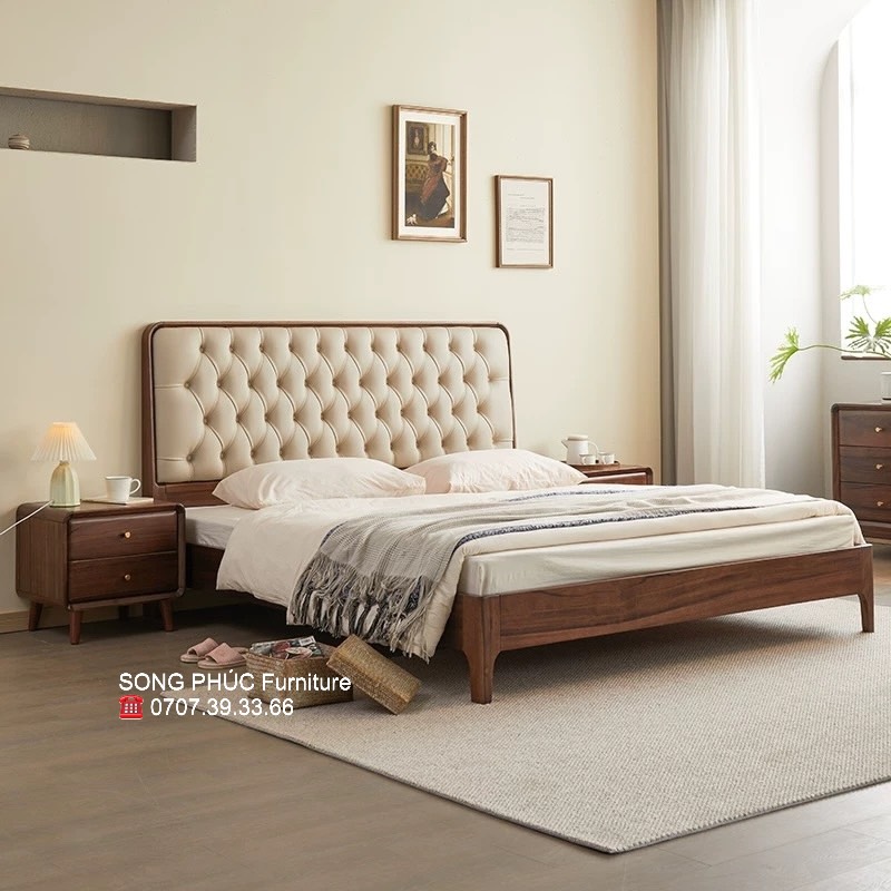 Giường Ngủ Gỗ Bọc Nệm Sang Trọng SP-311