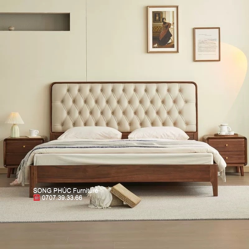 Giường Ngủ Gỗ Bọc Nệm Sang Trọng SP-311