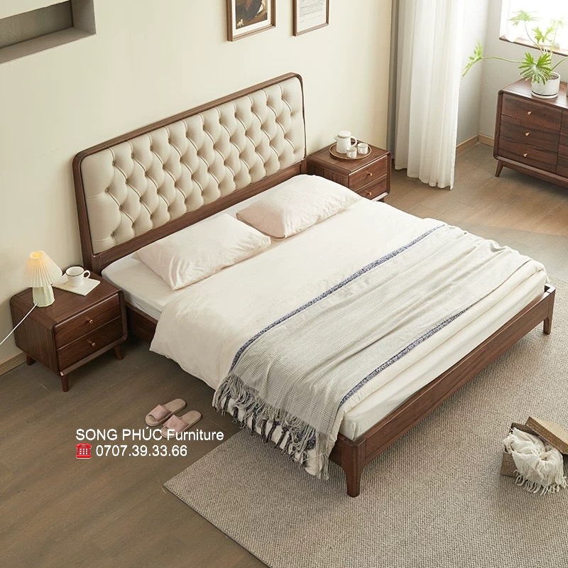 Giường Ngủ Gỗ Bọc Nệm Sang Trọng SP-311