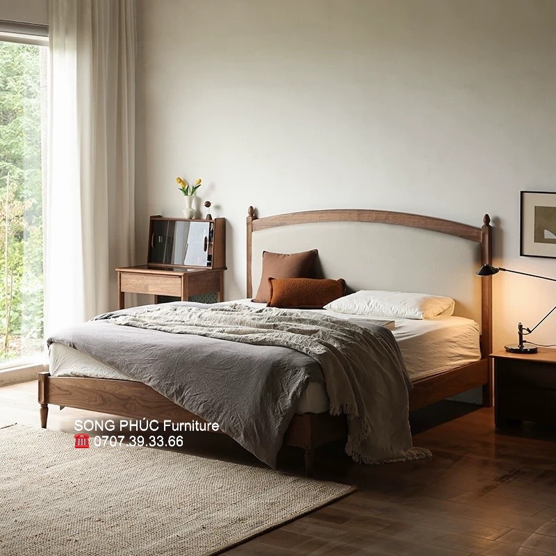 Giường Gỗ Tân Cổ Điện Đẹp Sang Trọng  SP-312