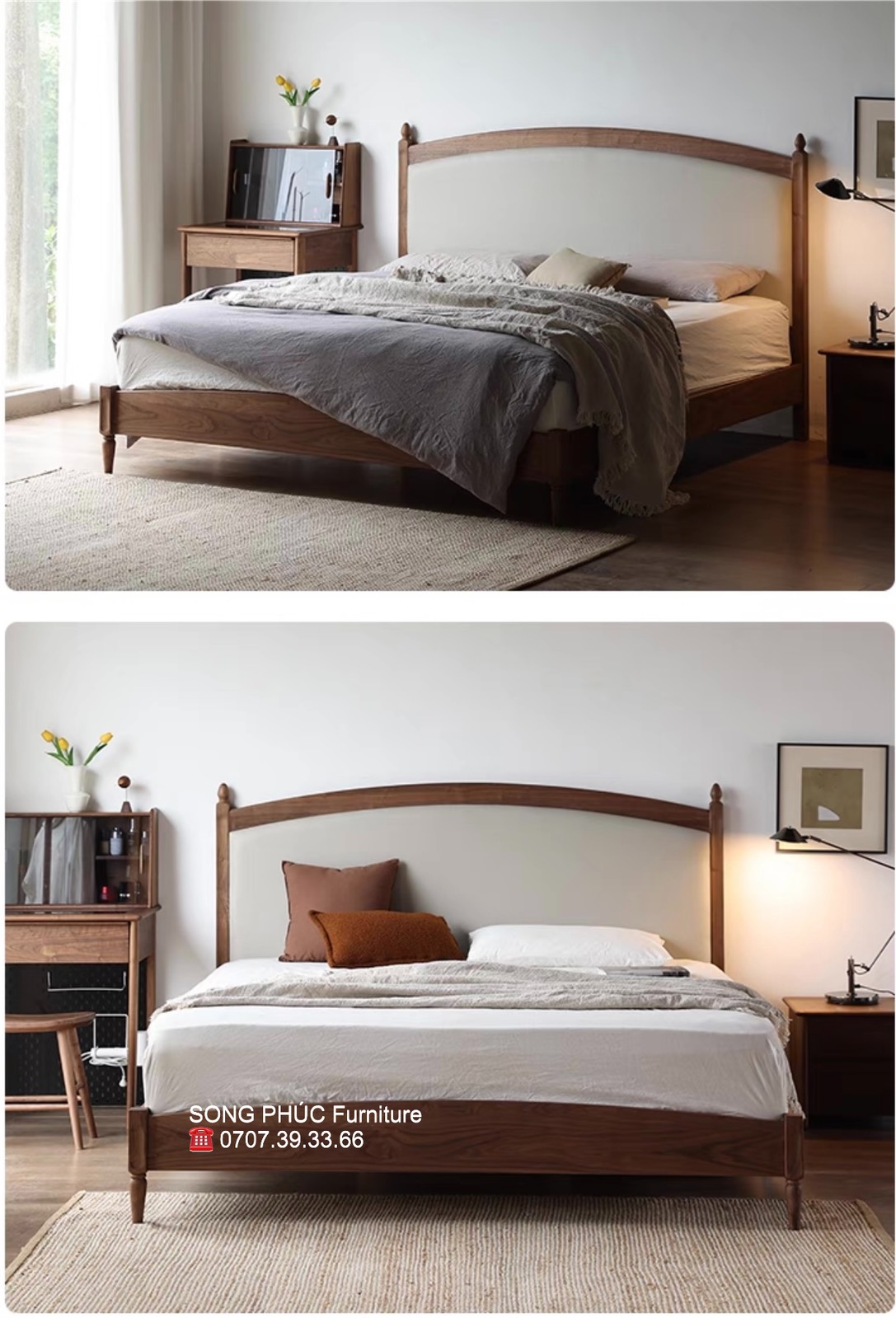 Giường Gỗ Tân Cổ Điện Đẹp Sang Trọng  SP-312