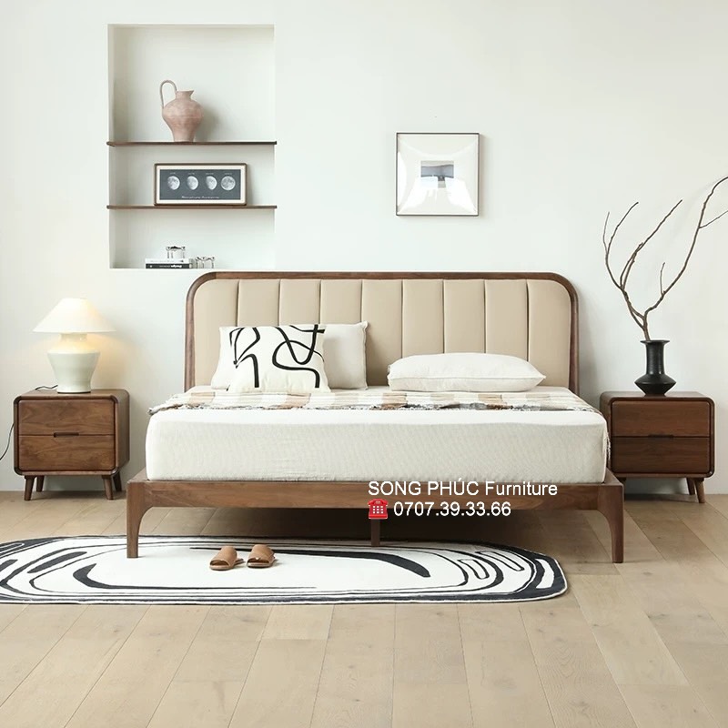 Mẫu Giường Bọc Nệm Đơn Giản Hiện Đại SP-313