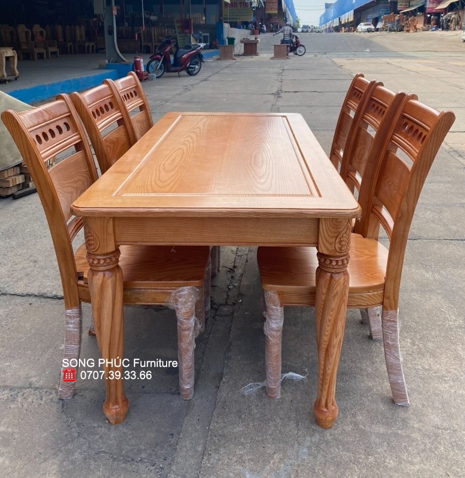 Bàn Ăn Gỗ Tự Nhiên 8 Ghế Đẹp Sang Trọng SP-503