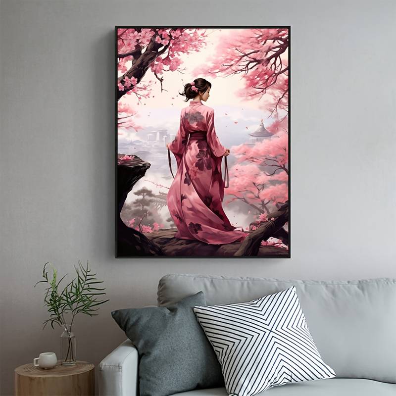 Sakura Girl Canvas Wall Art