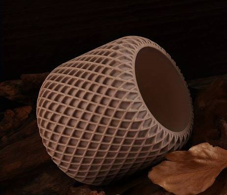 Handmade concrete mesh irregular candle cup and candle 