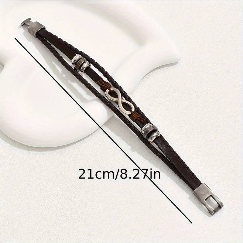 Western style retro creative infinity symbol  bracelet, PU leather 