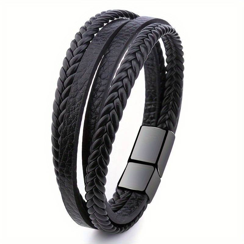Fashionable leather rope hand-woven men's bracelet.