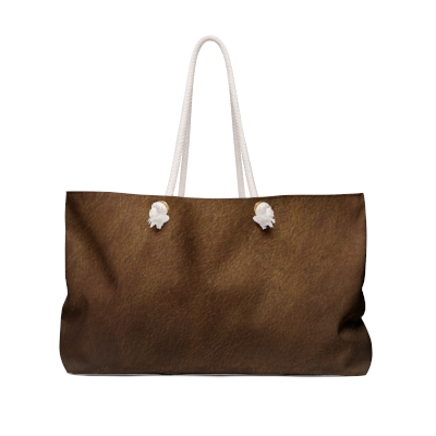  Chocolate Brown Leather-Inspired Weekender Tote Bag
