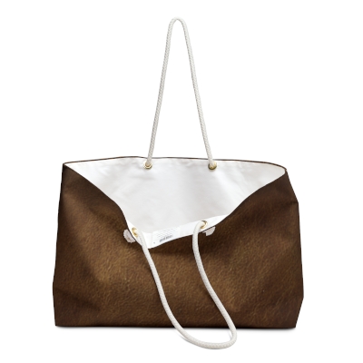  Chocolate Brown Leather-Inspired Weekender Tote Bag