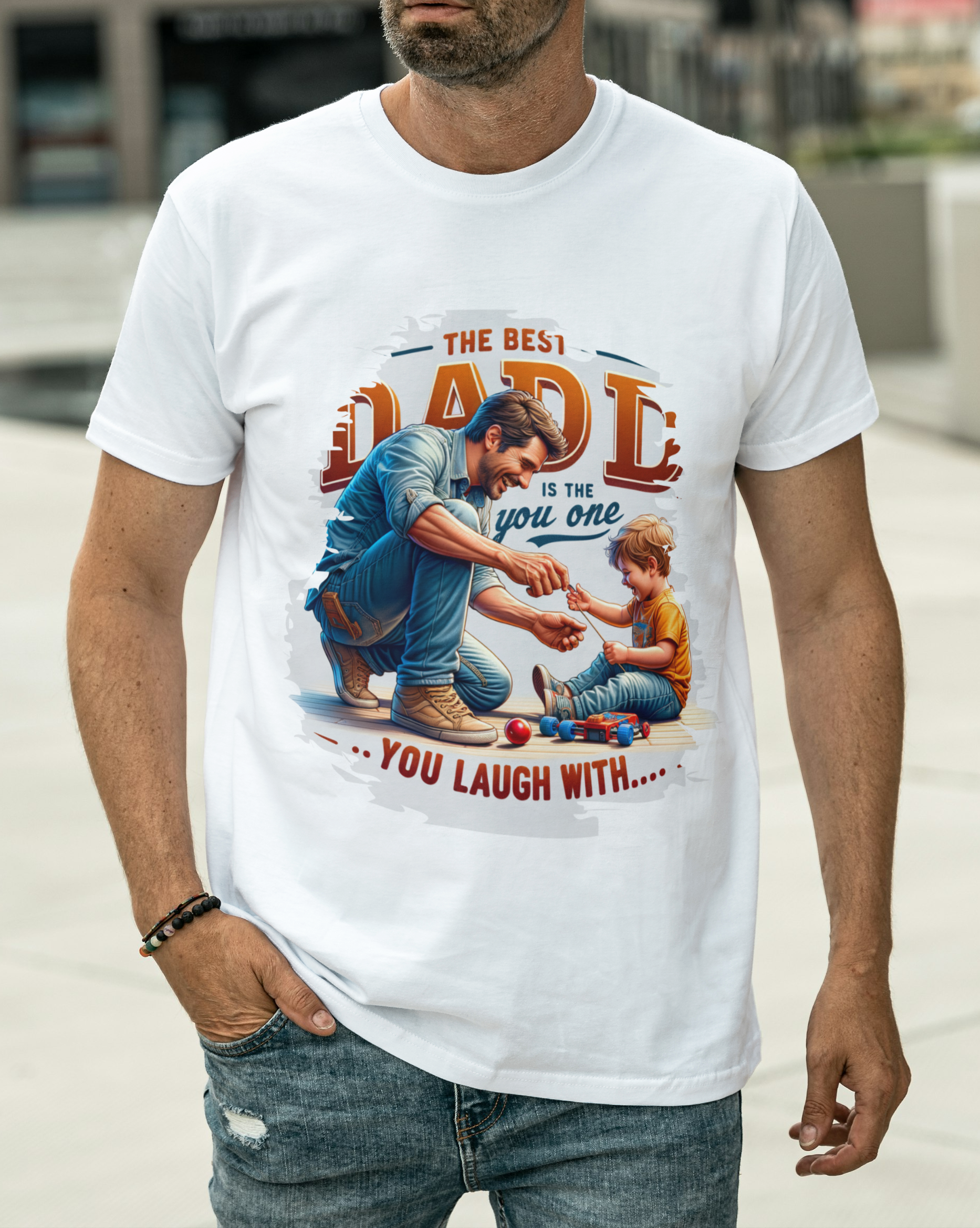 The Best Kind Of Dad Is The One You Laugh With T shirt, Dad Birthday Best Daddy Grandpa Love Funny Birthday Gift Daddy Fathers Day Men's Shirt 