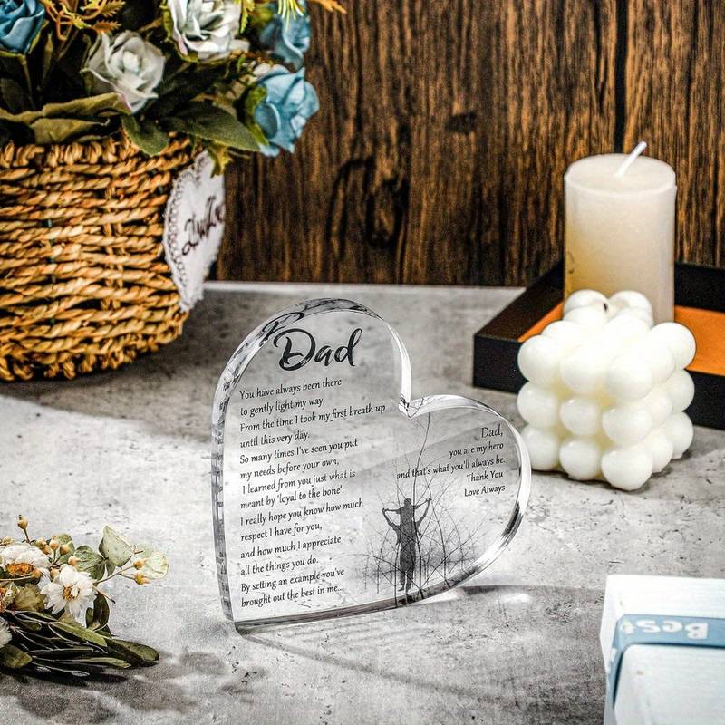 Father's Day Gift For Dad Acrylic Heart Sign