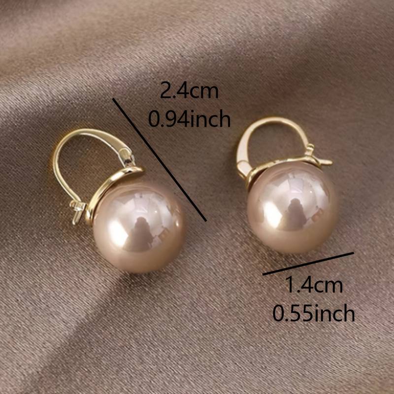 Pretty imitation pearl pendant hoop earrings