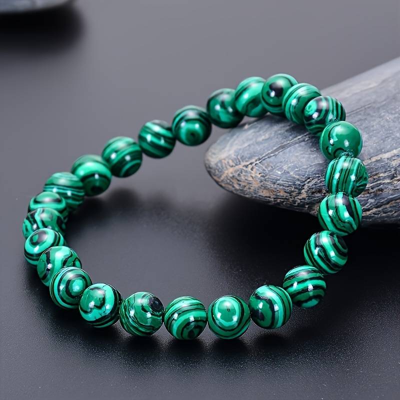  8mm Malachite Bracelet, Natural Stone Beads Bracelet For Women And Men, Father's Day/Mother's Day Birthday Gift