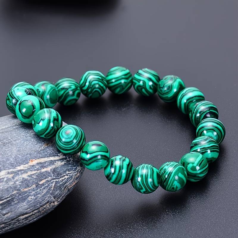  8mm Malachite Bracelet, Natural Stone Beads Bracelet For Women And Men, Father's Day/Mother's Day Birthday Gift