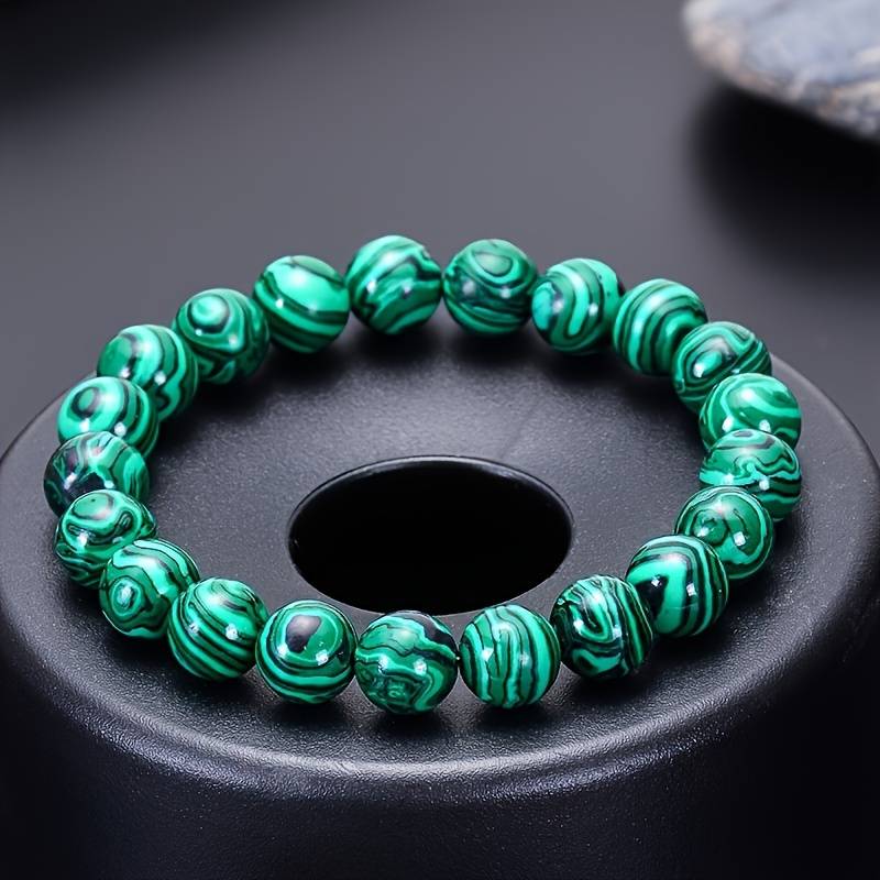  8mm Malachite Bracelet, Natural Stone Beads Bracelet For Women And Men, Father's Day/Mother's Day Birthday Gift