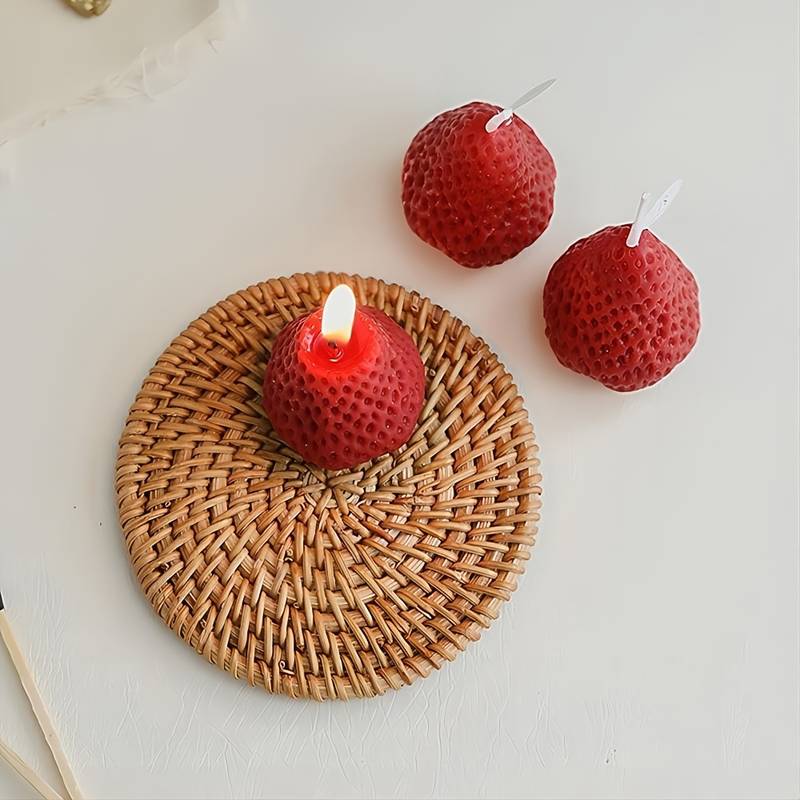  Delightful 4-Pack Of Strawberry-Shaped Scented Candles