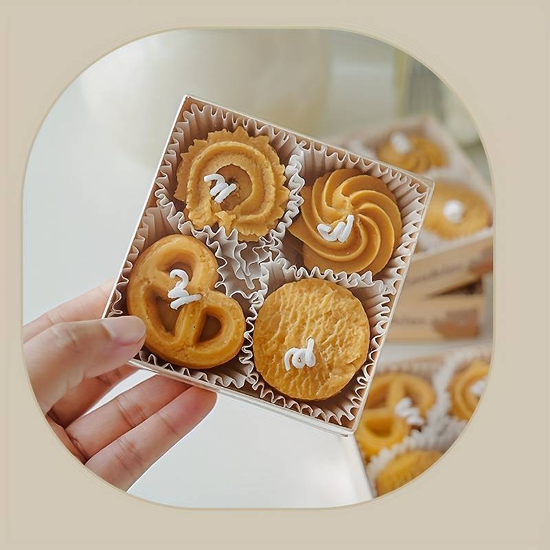 4pcs cookie aromatherapy candle gift box 