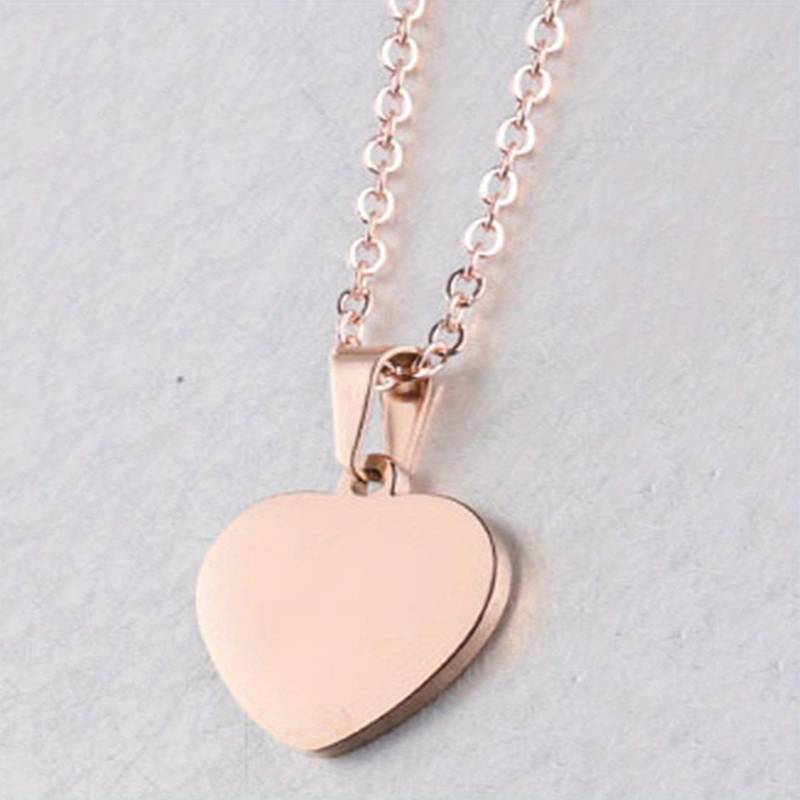  Simple  Heart Pendant Necklace Clavicle Chain For Men And Women