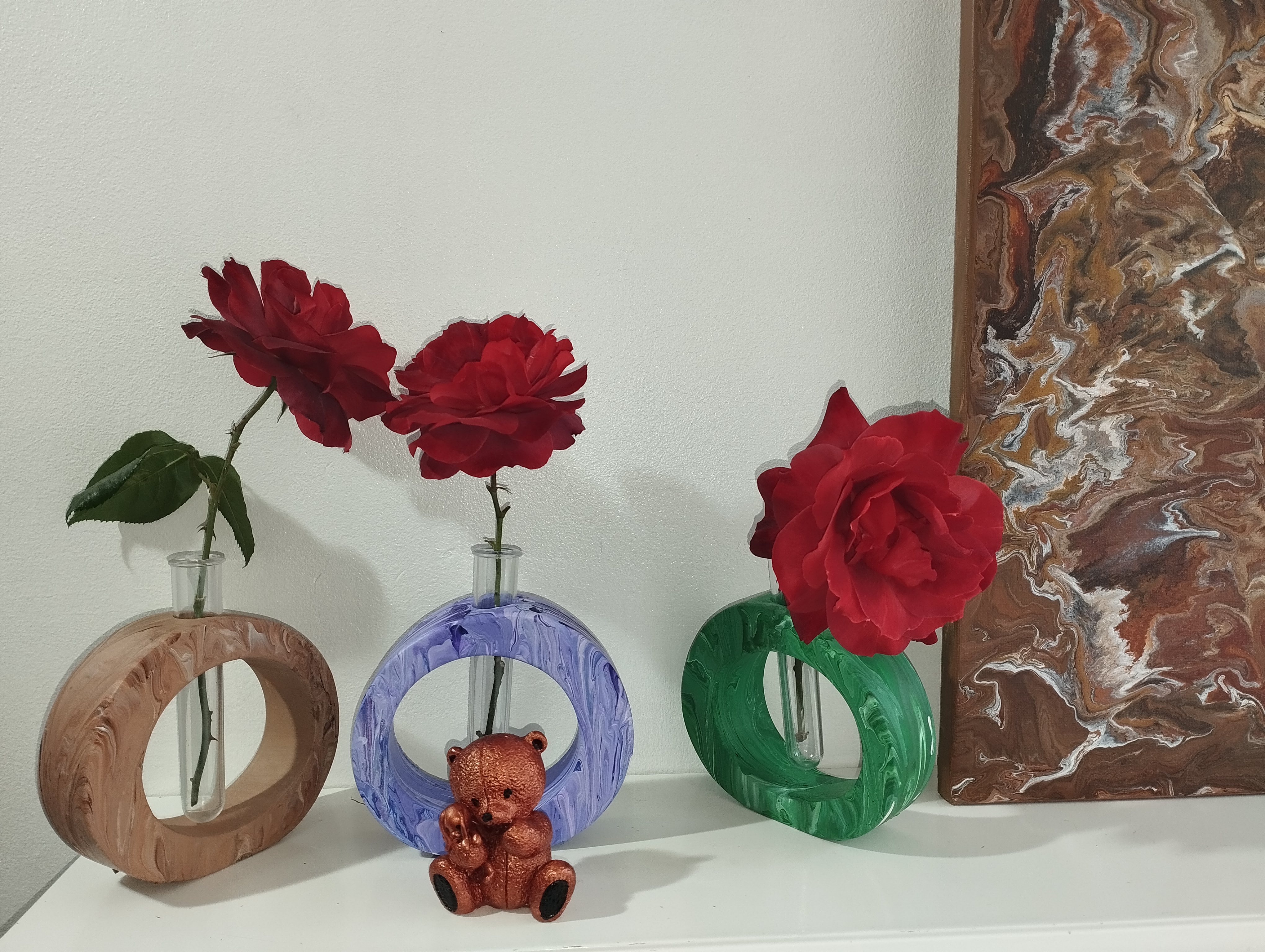  Artistic blue swirl vase, Concrete vase