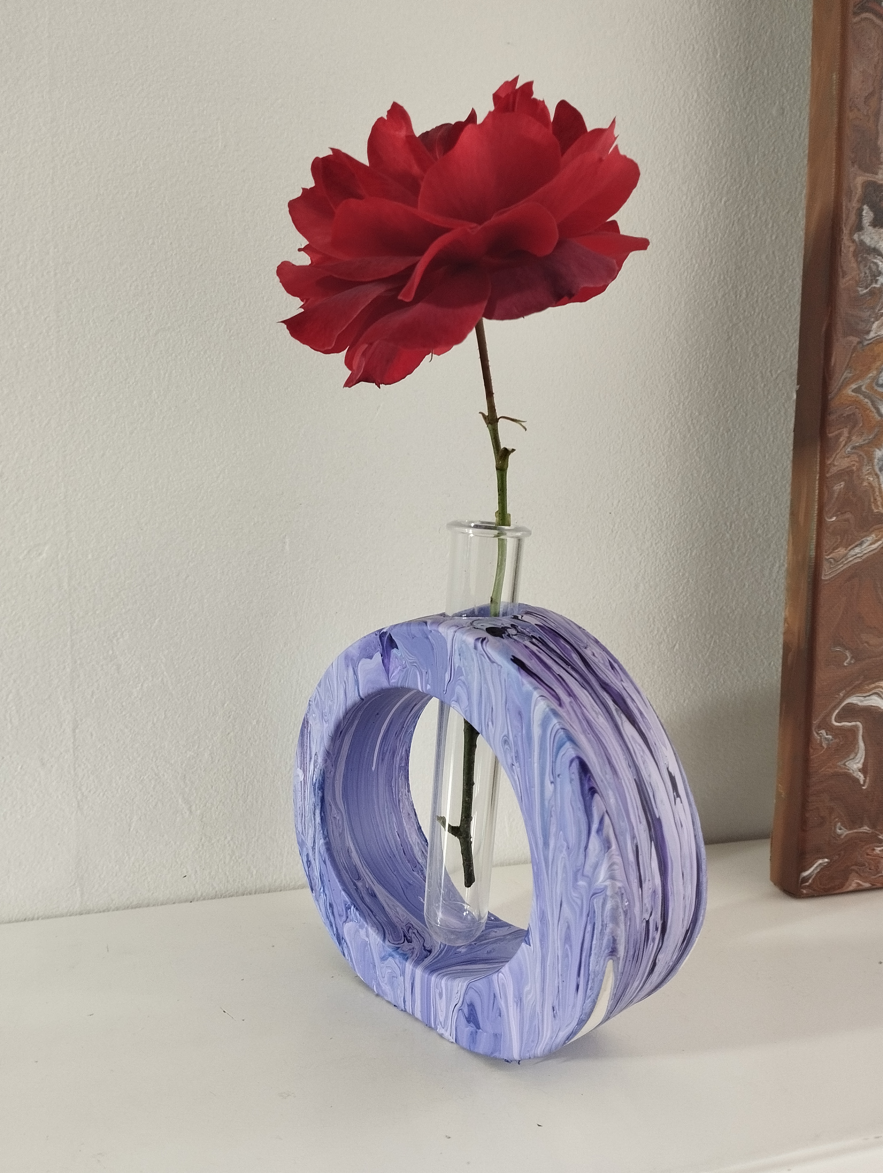  Artistic blue swirl vase, Concrete vase