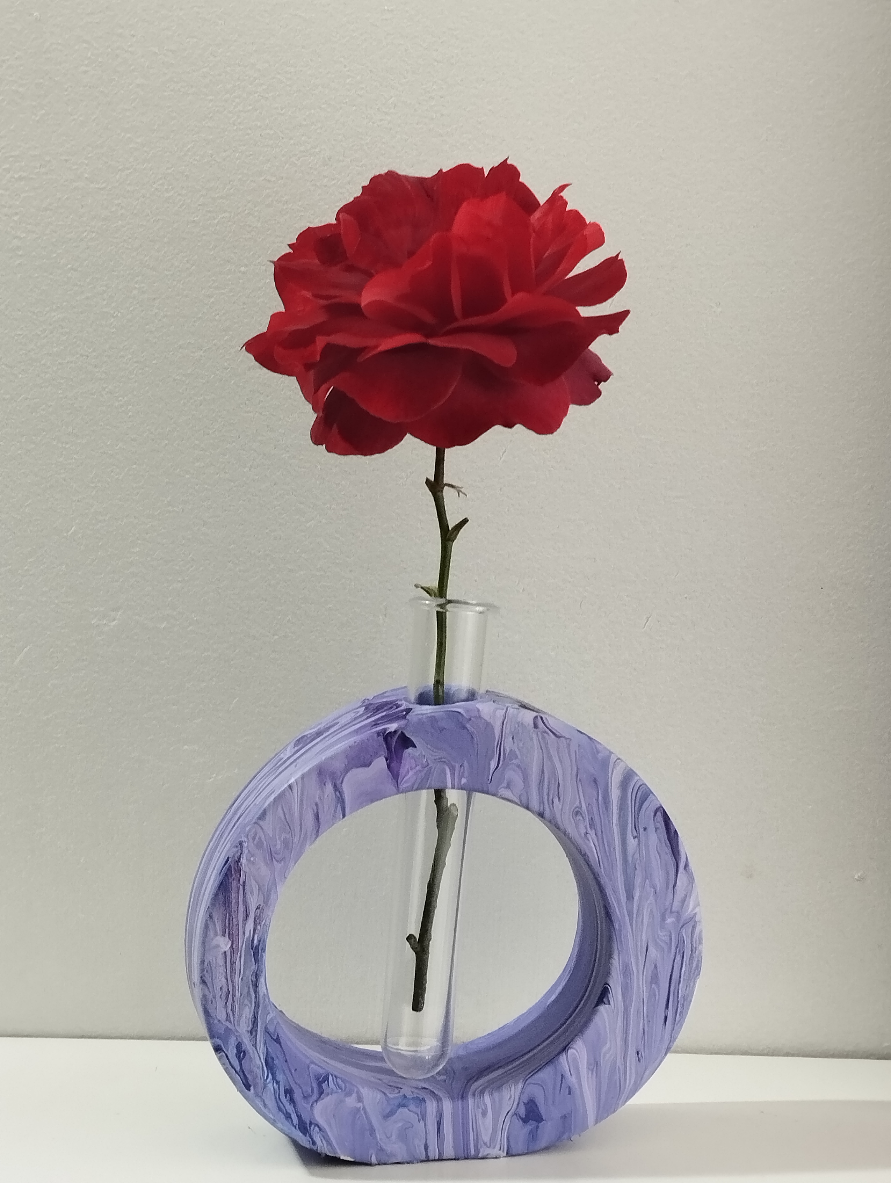  Artistic blue swirl vase, Concrete vase