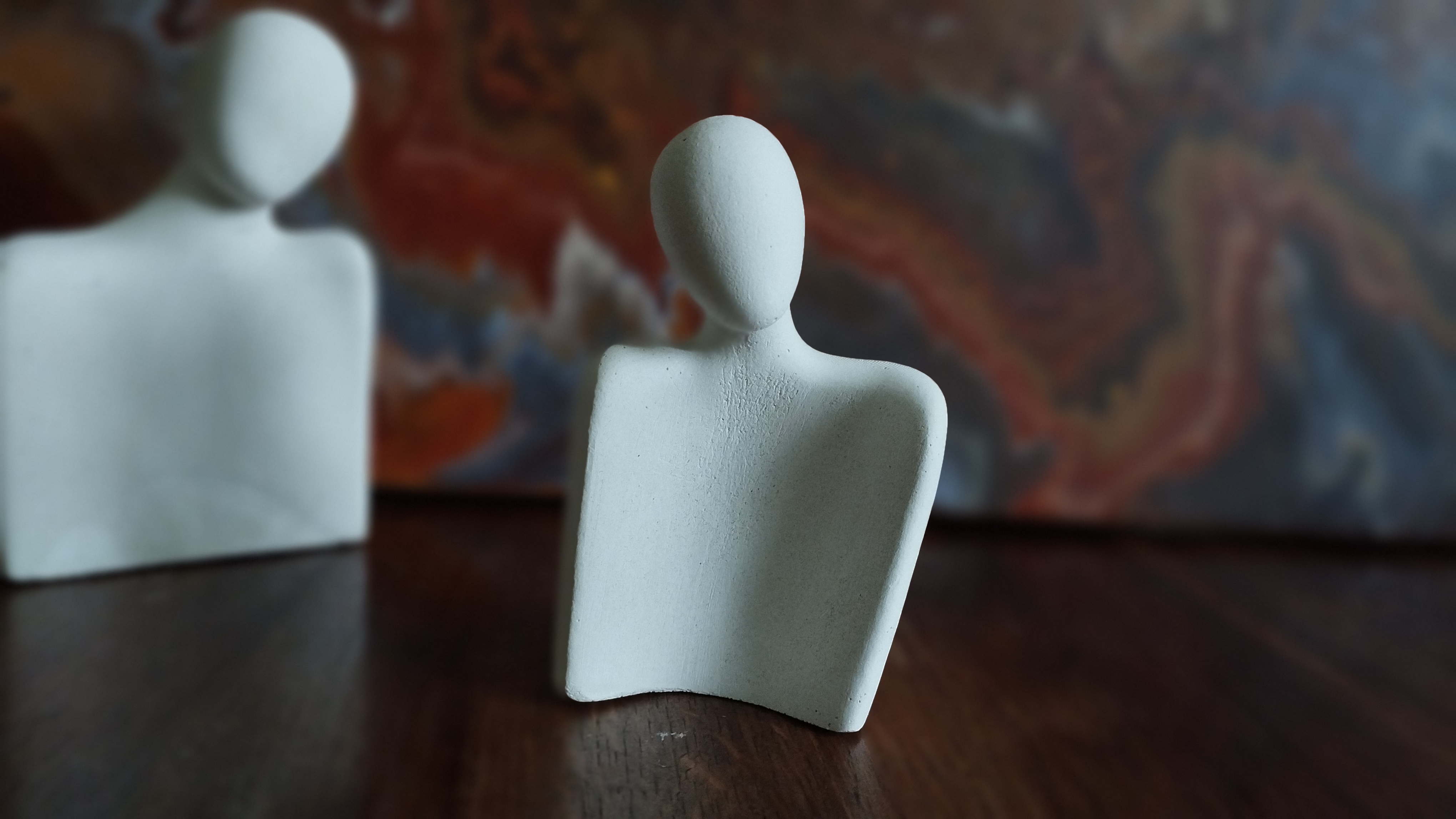 Handmade concrete silhouette couple figurines, ornaments, coffee table decor, shelf decor