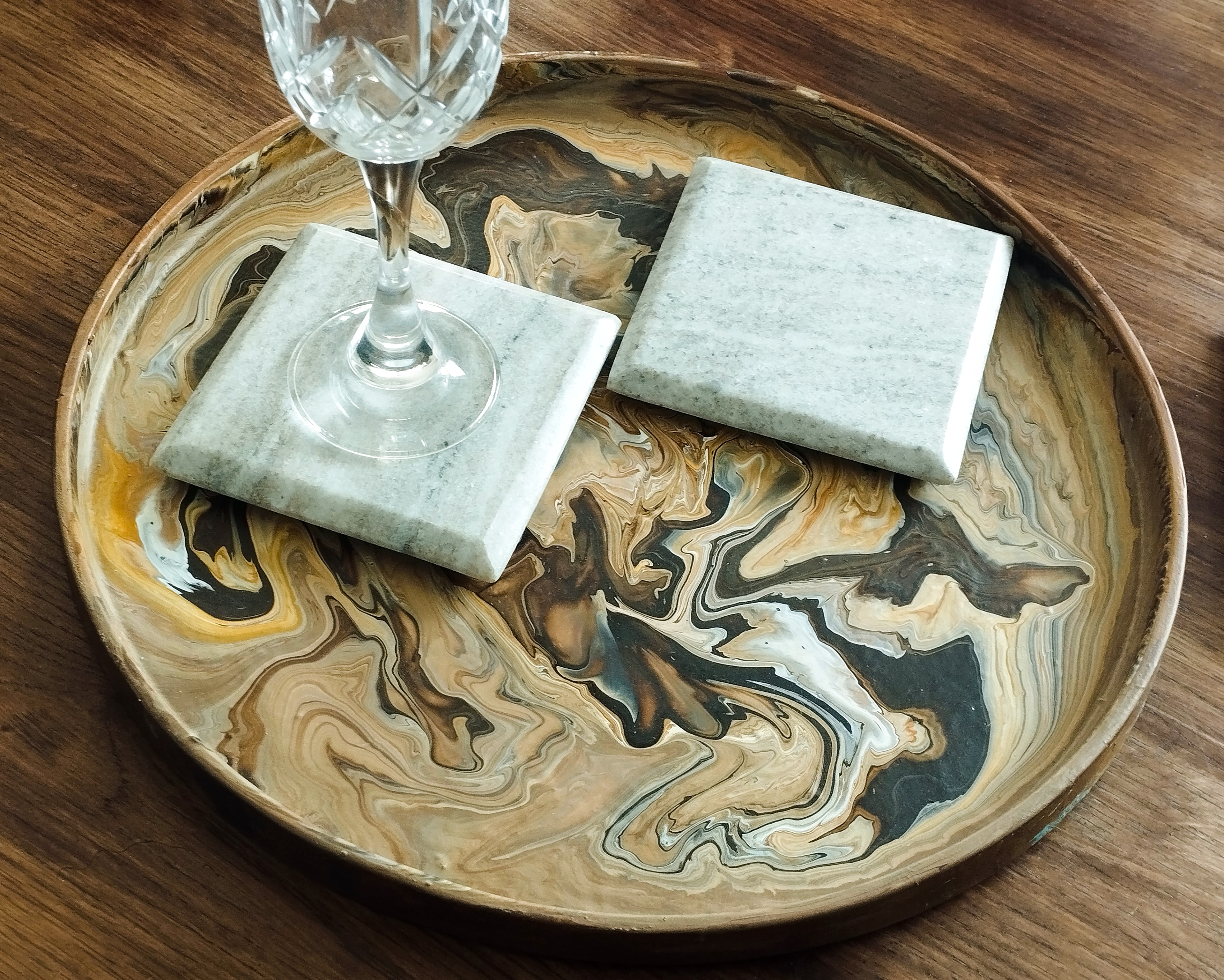 Handmade marble coasters set of 4