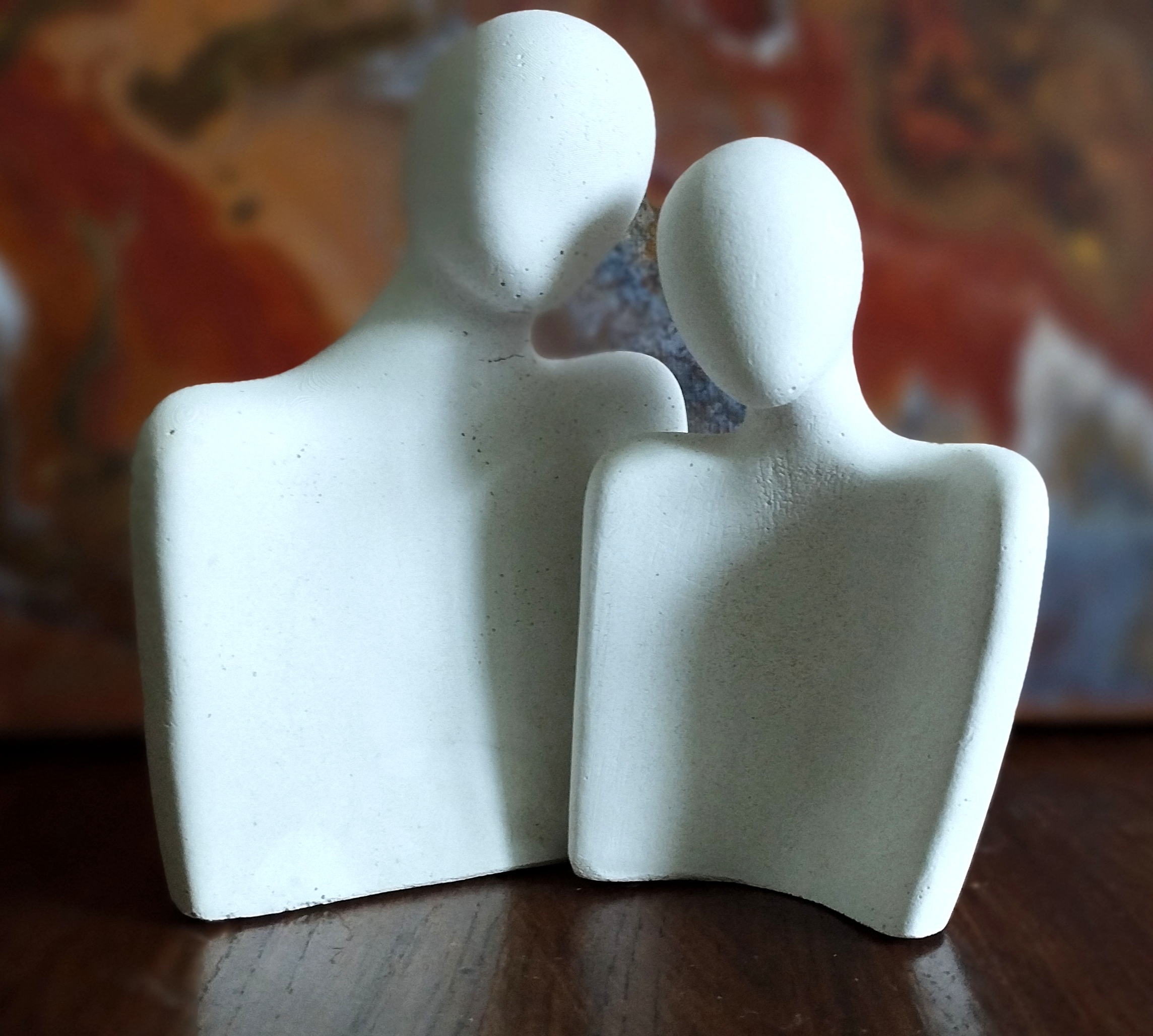 Handmade concrete couple silliouete