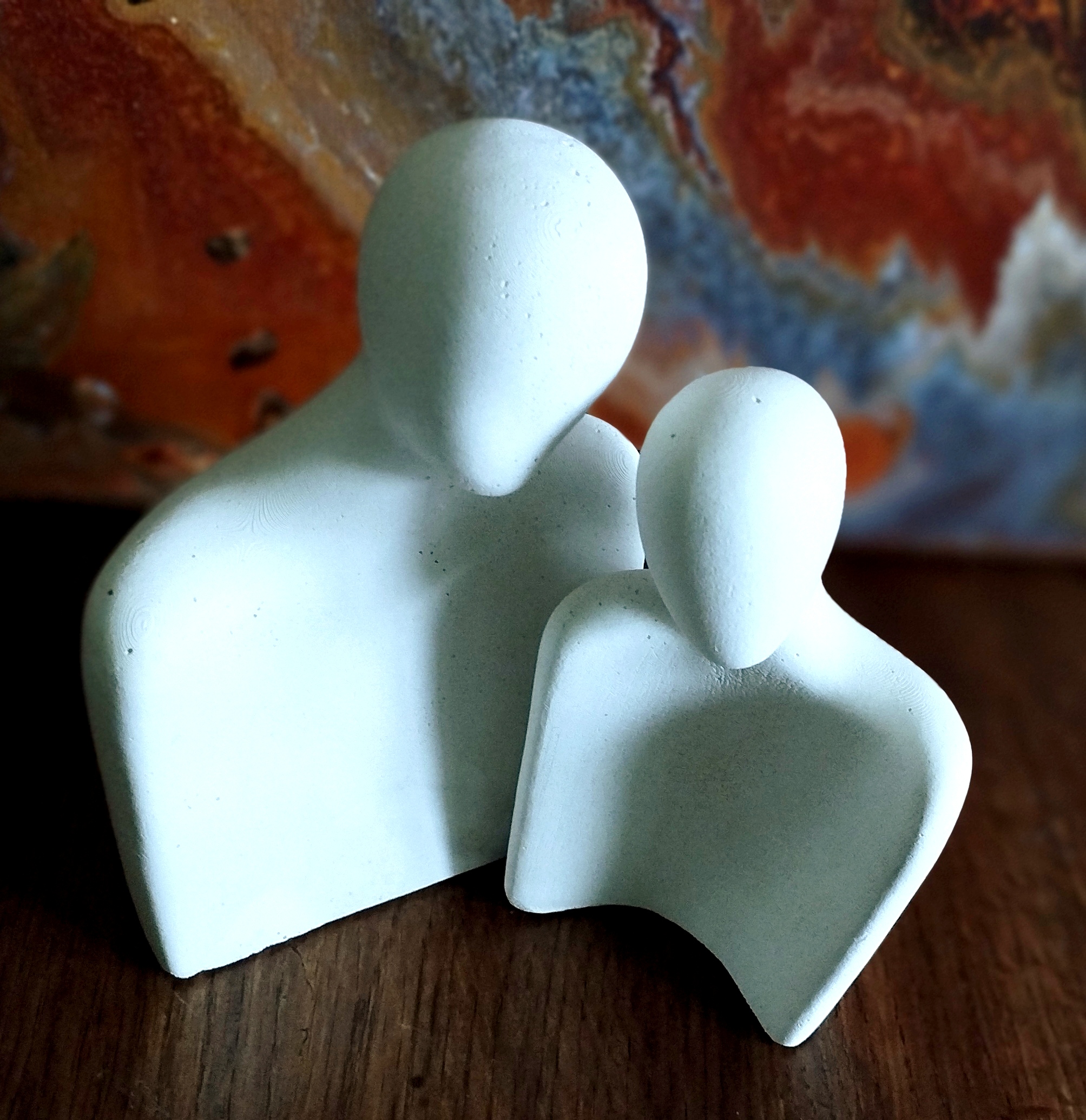 Handmade concrete couple silliouete