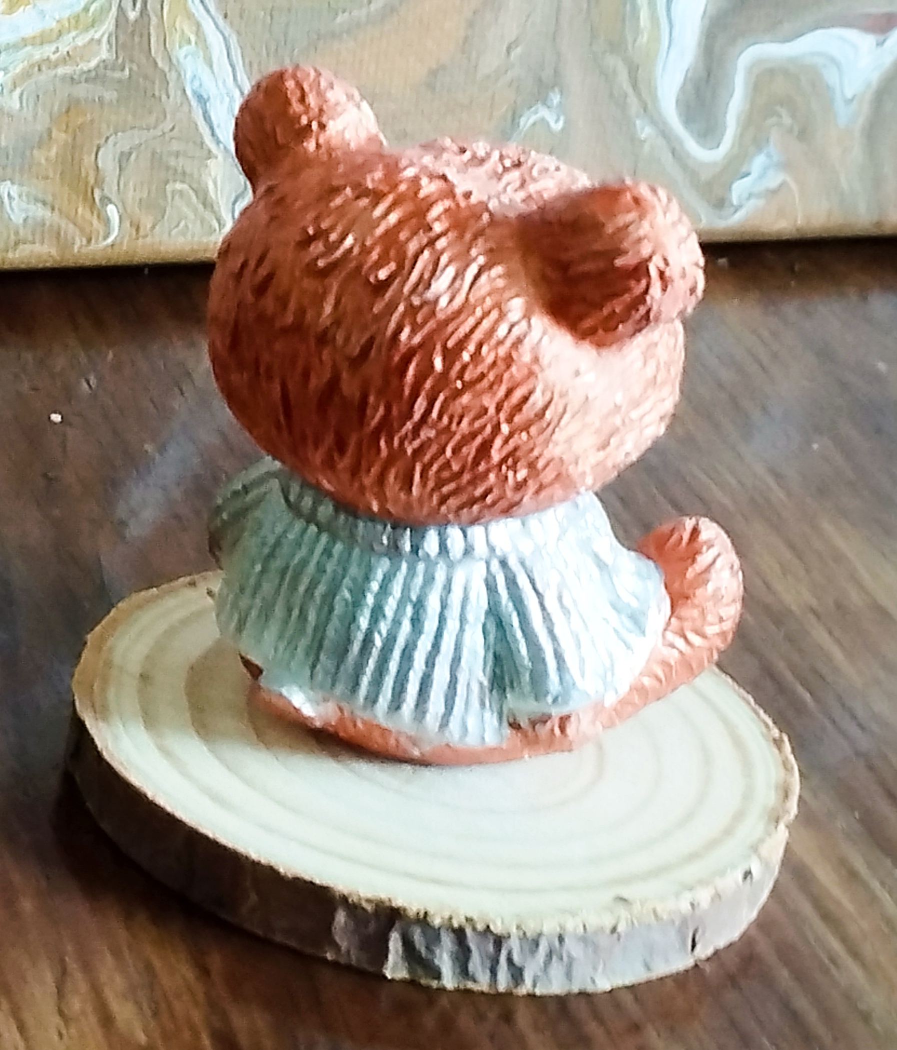 Handmade concrete teddy 