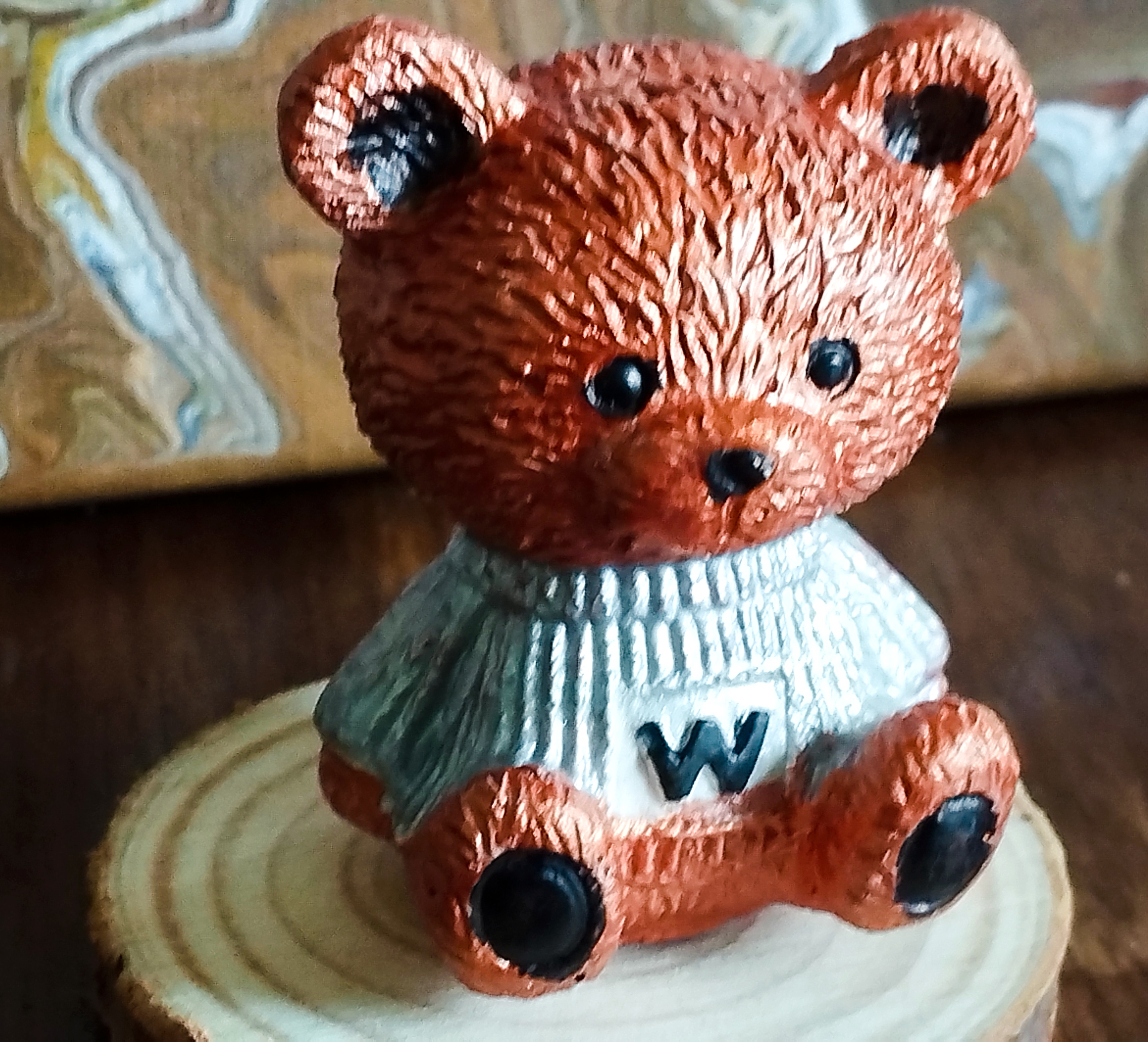 Handmade concrete teddy