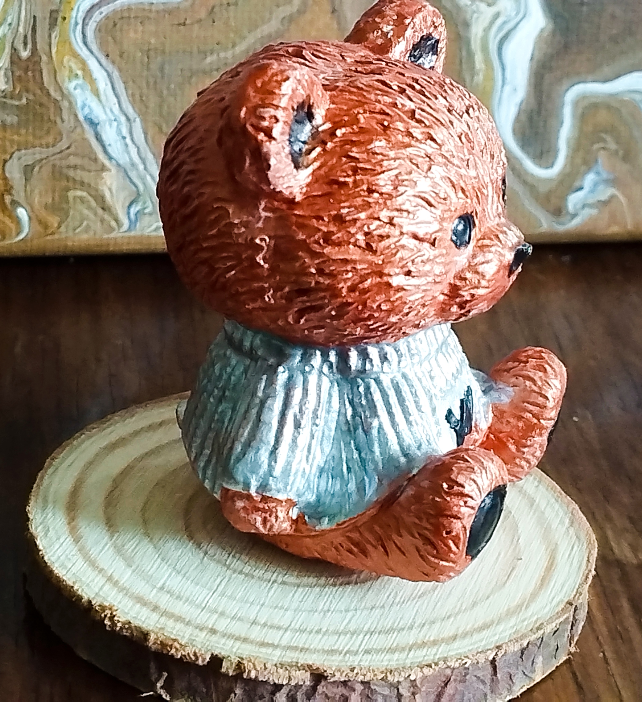 Handmade concrete teddy 