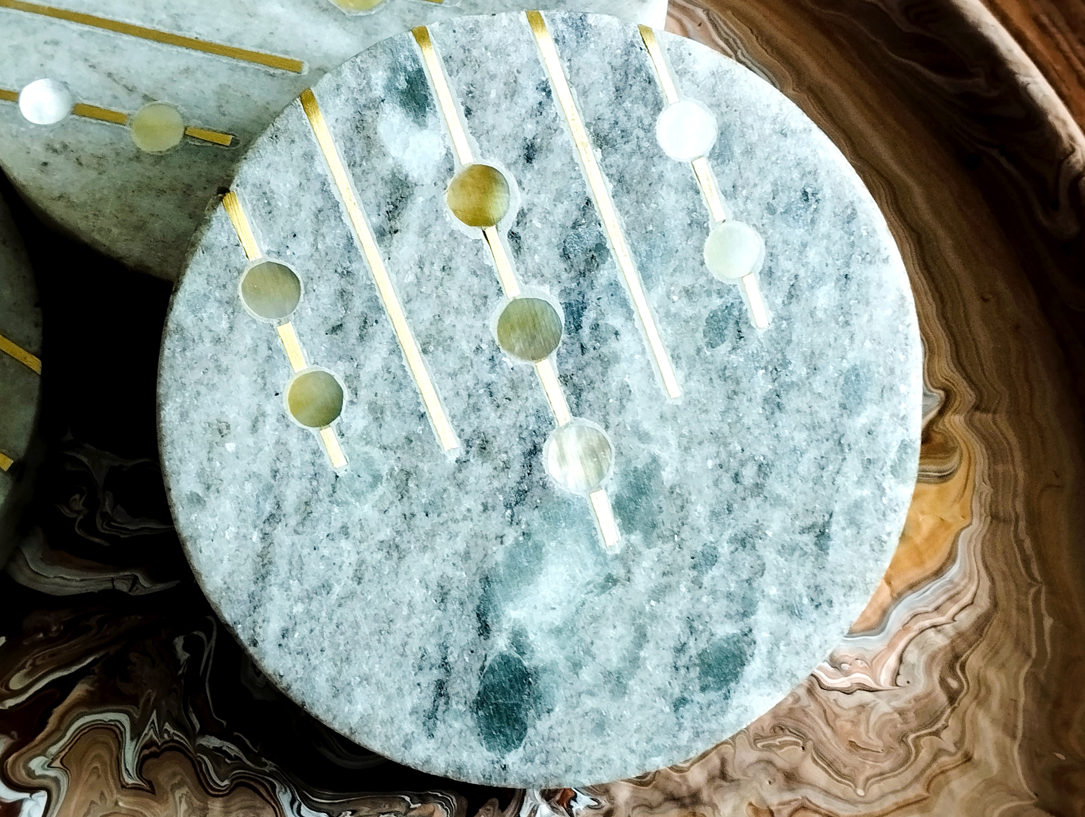 Set of 4 heavy, solid Marble coasters