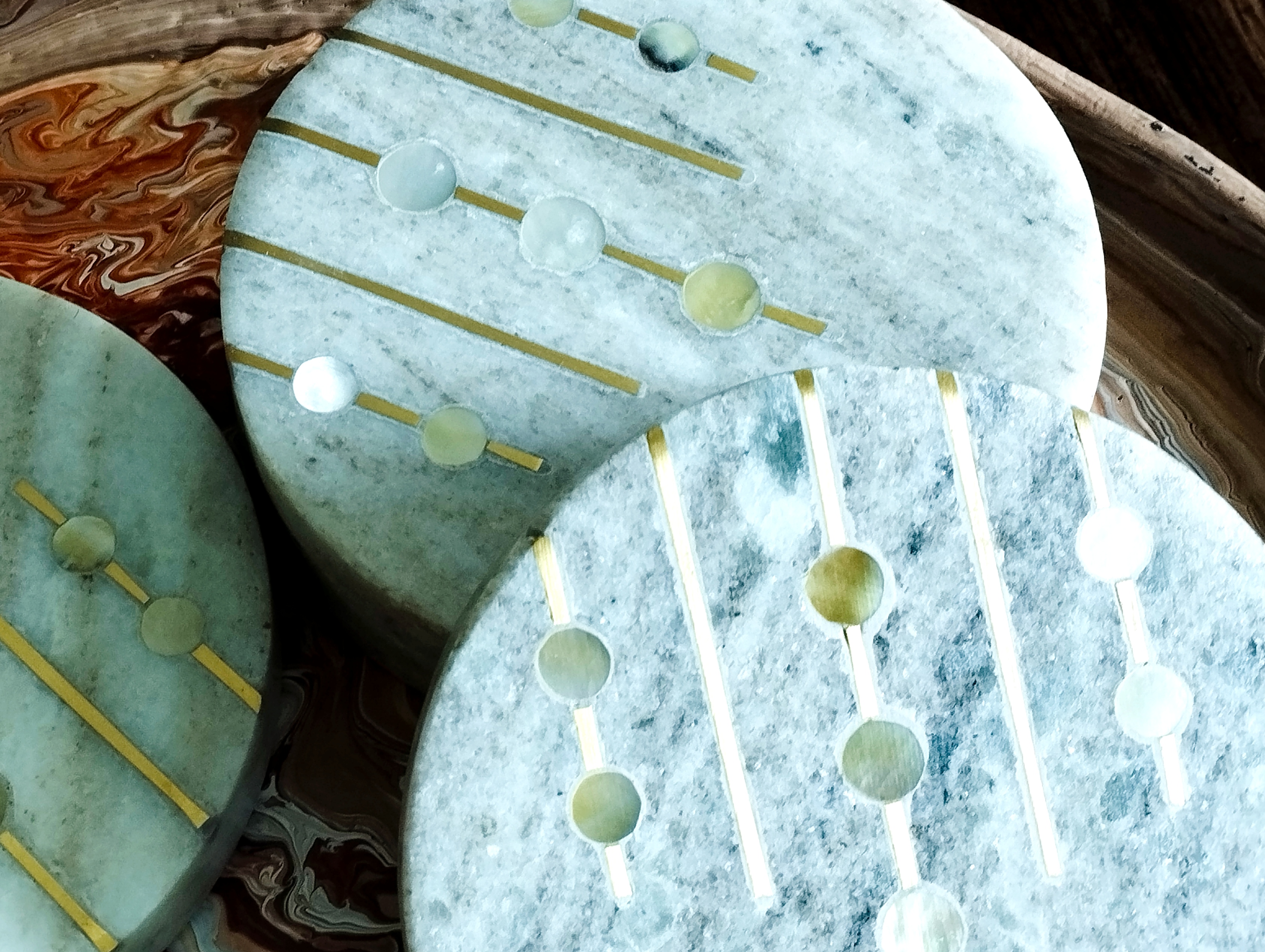 Set of 4 heavy, solid Marble coasters